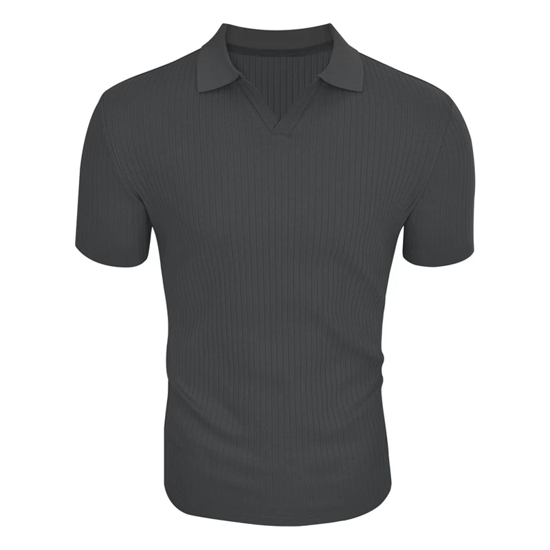 Herren Poloshirt mit Streifenmuster und Reverskragen, Kurzarm