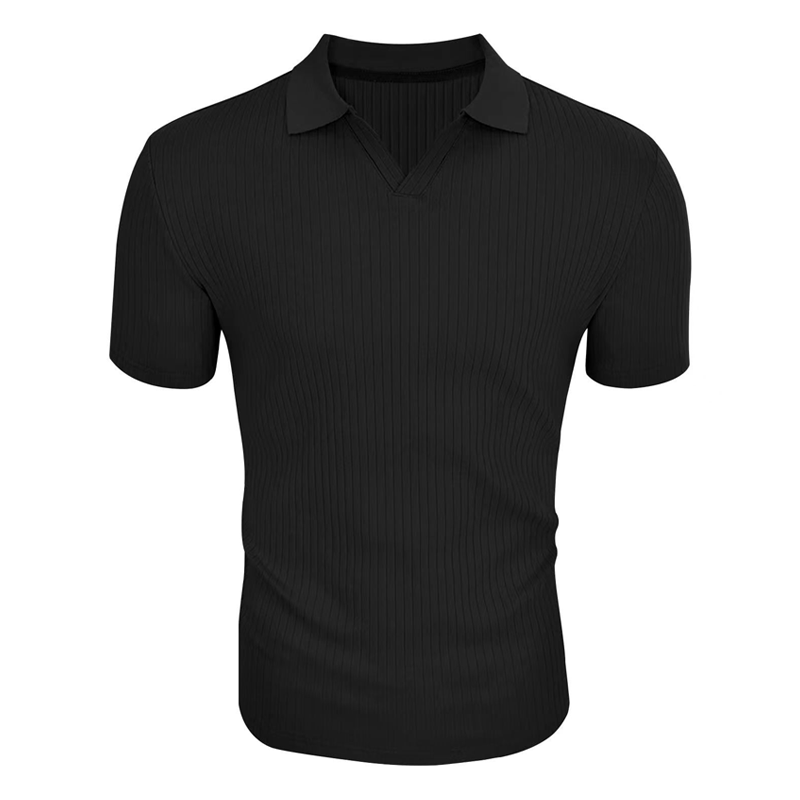 Herren Poloshirt mit Streifenmuster und Reverskragen, Kurzarm
