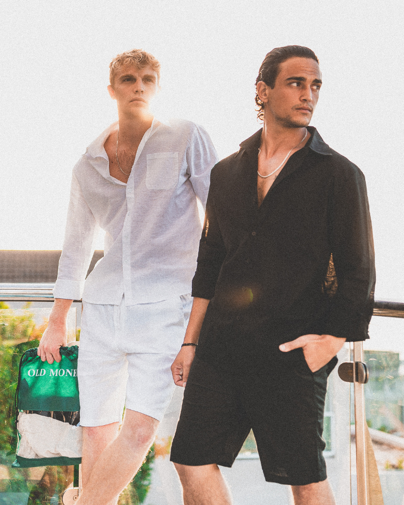 Herren Leinen-Shorts mit Kordelzug