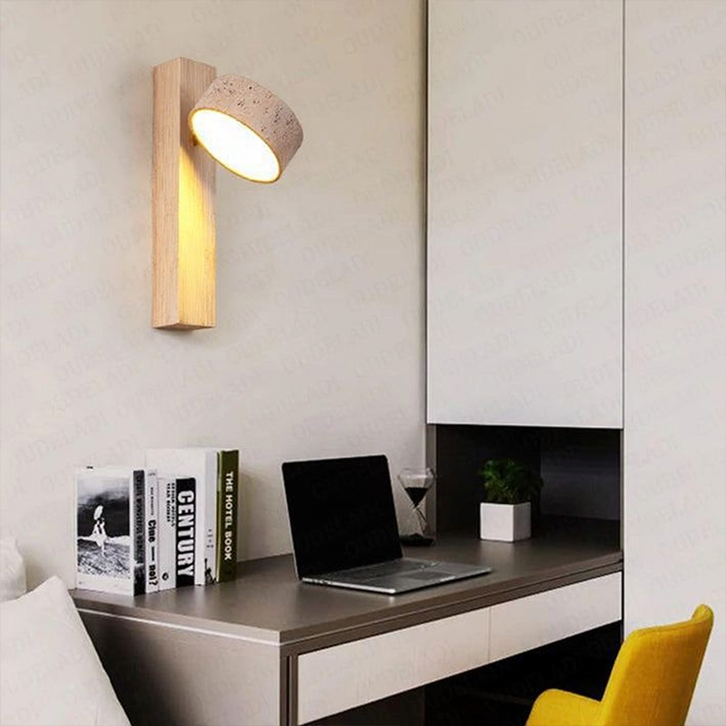 Off-White Travertin-Wandlampe