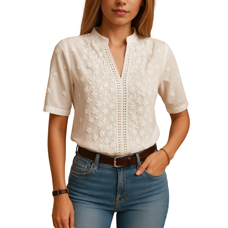 Weiße Bluse Damen Polyester Elegant Für Festliche Anlässe