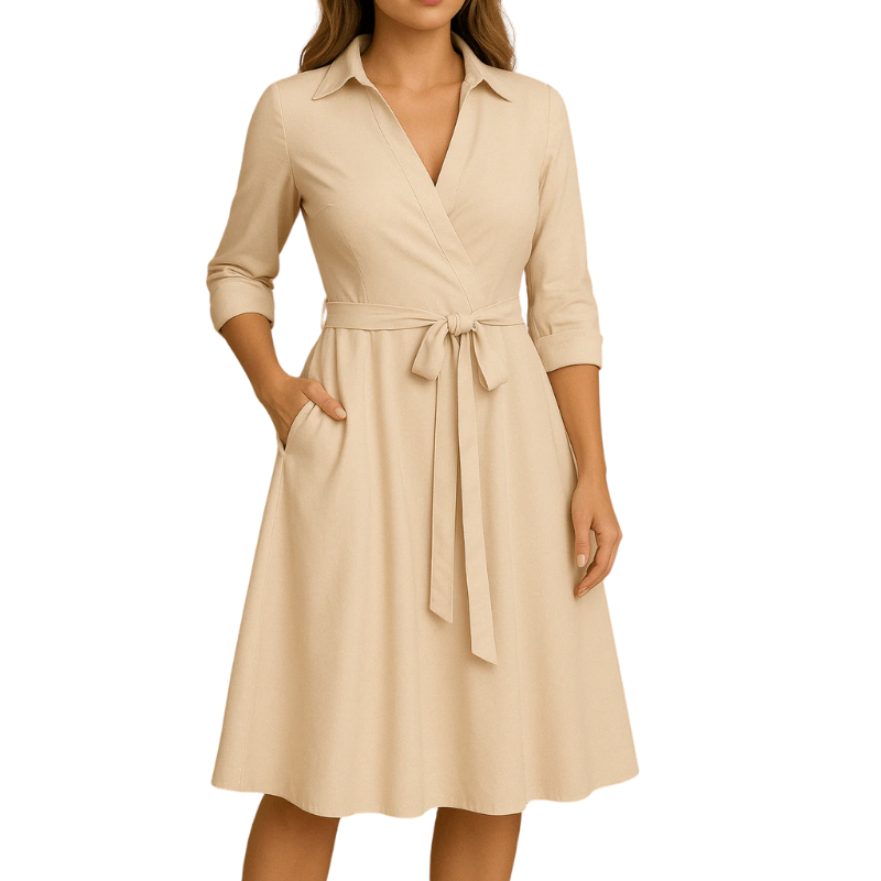 Damen Wickelkleid Polyester - Figurschmeichelnder Schnitt für Sommer und Anlass