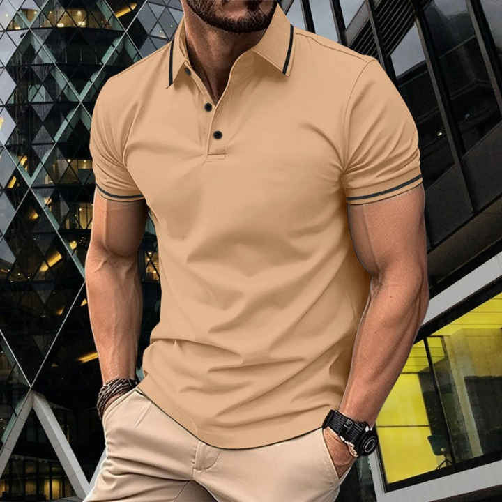 Herren Polo-Shirt mit Kontraststreifen