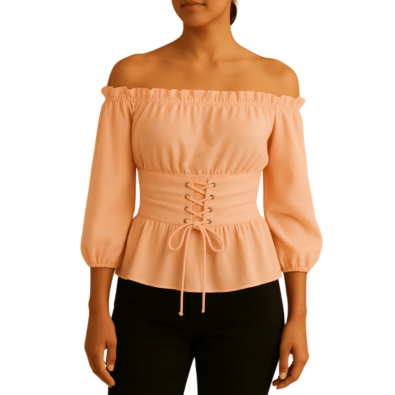 Bluse Damen Schulterfrei Polyester Elegante Bluse für Festliche Anlässe