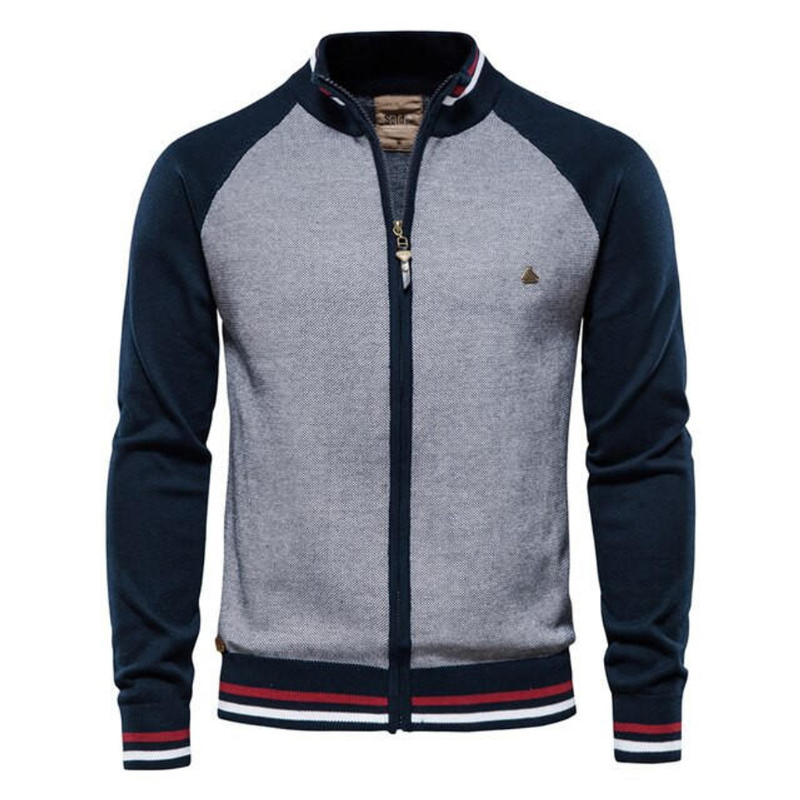 Herren Strickjacke zweifarbig mit Streifen