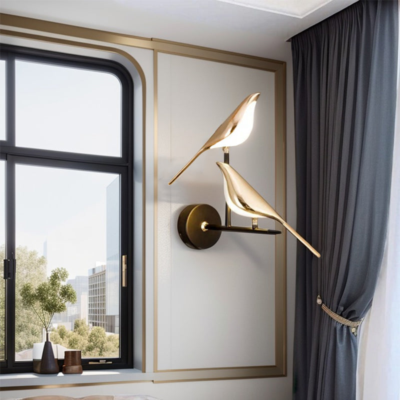 Moderne LED -Kunstdesign Vogel Wandleuchte