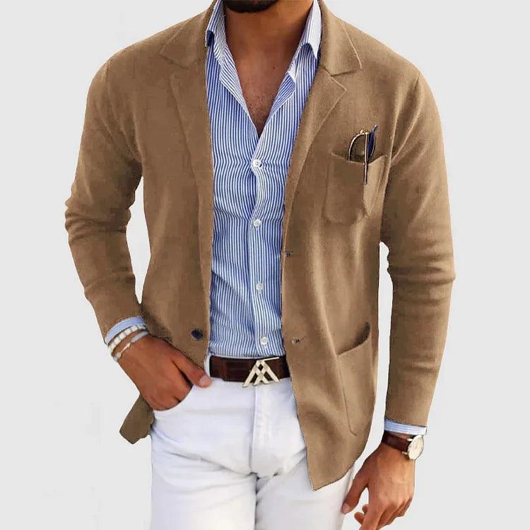 Herren Strickjacke mit Reverskragen und Taschen