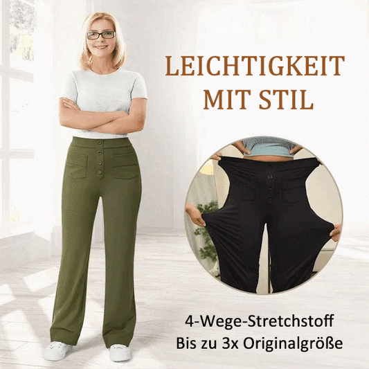 Damen Casual Hohe Taille Stretch-Hose