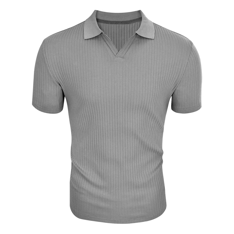 Herren Poloshirt mit Streifenmuster und Reverskragen, Kurzarm