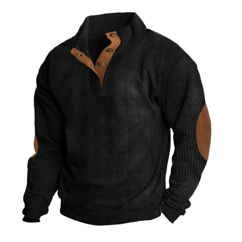 Herren Sweatshirt mit Stehkragen und langen Ärmeln für Outdoor-Aktivitäten