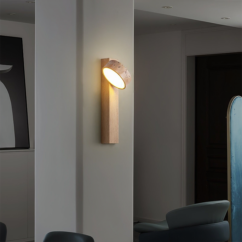 Off-White Travertin-Wandlampe