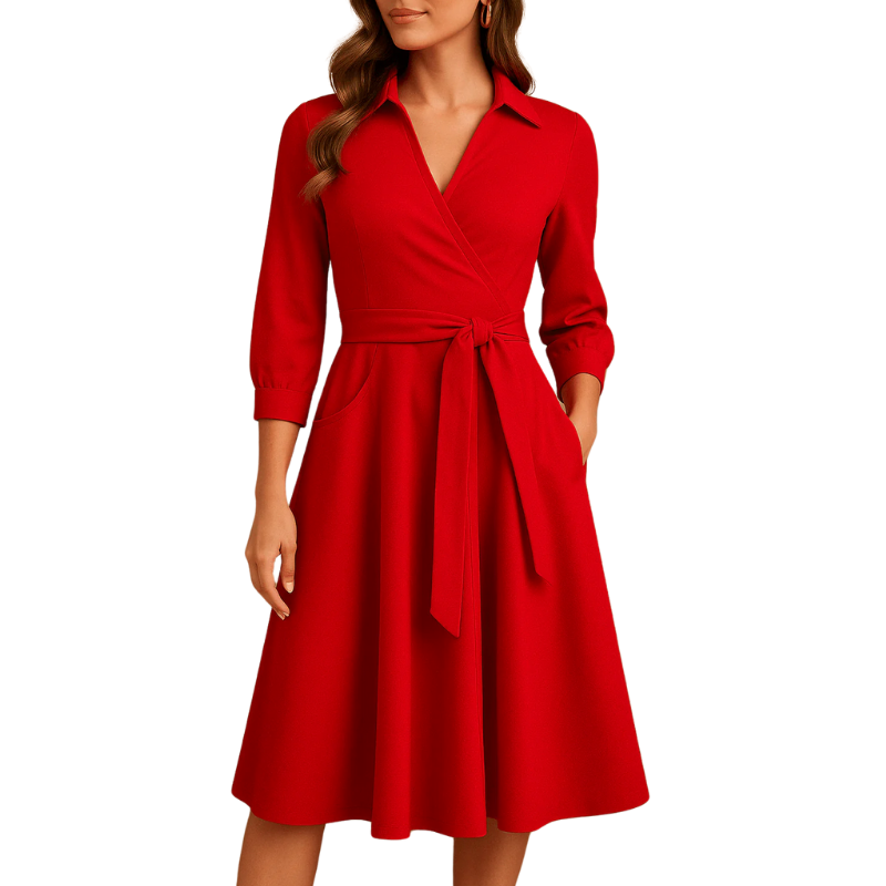 Damen Wickelkleid Polyester - Figurschmeichelnder Schnitt für Sommer und Anlass