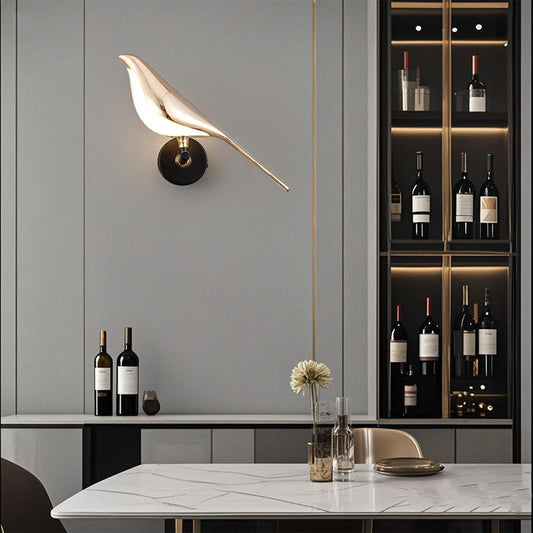 Moderne LED -Kunstdesign Vogel Wandleuchte