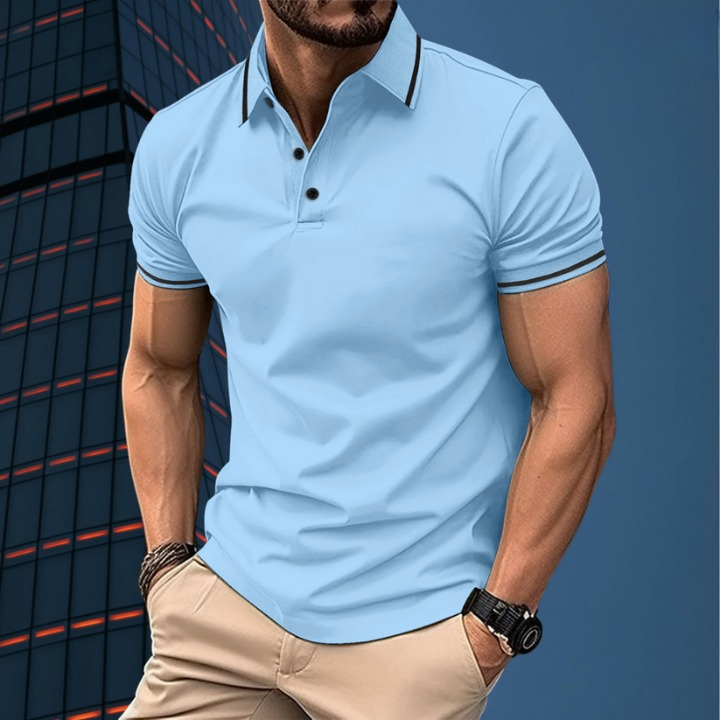 Herren Polo-Shirt mit Kontraststreifen
