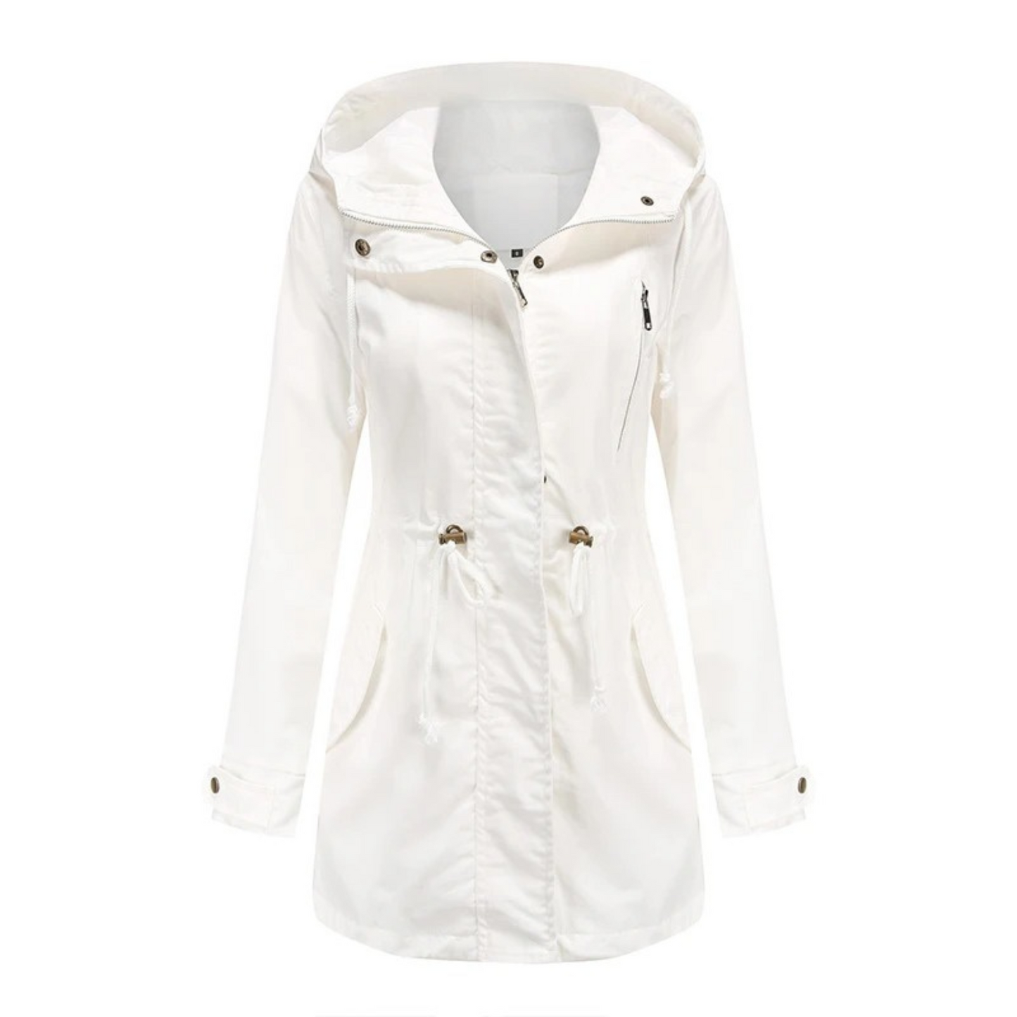 Wasserabweisende Damenjacke mit Kapuze für Frühling und Herbst