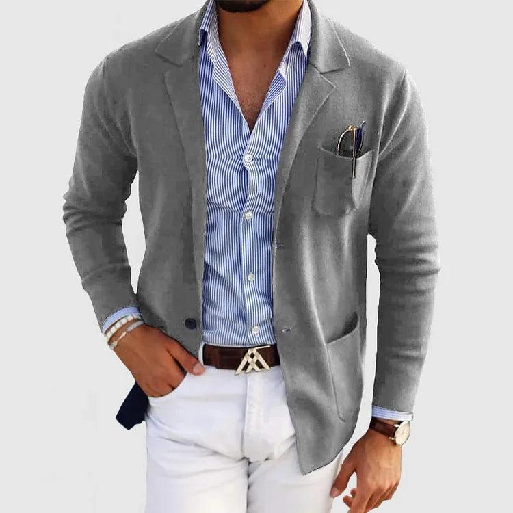 Herren Strickjacke mit Reverskragen und Taschen
