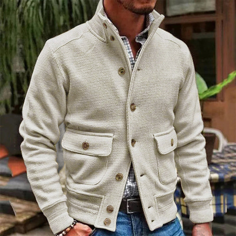 Herren Jacke mit Stehkragen und Taschen im klassischen Stil