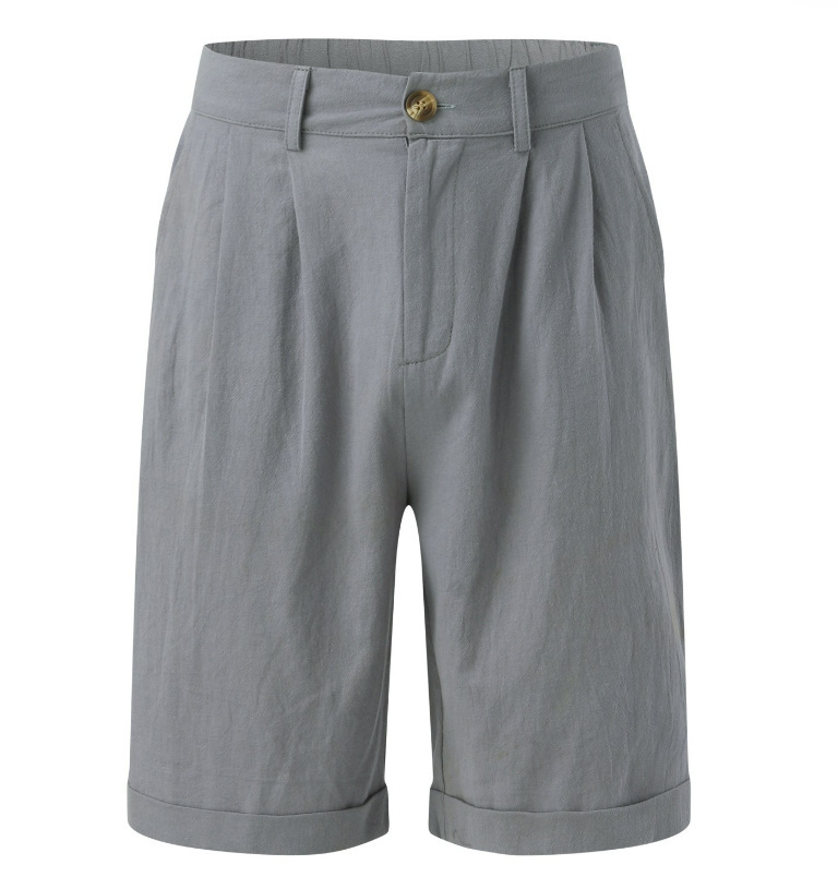 Herren Leinen-Shorts mit Bundfalte