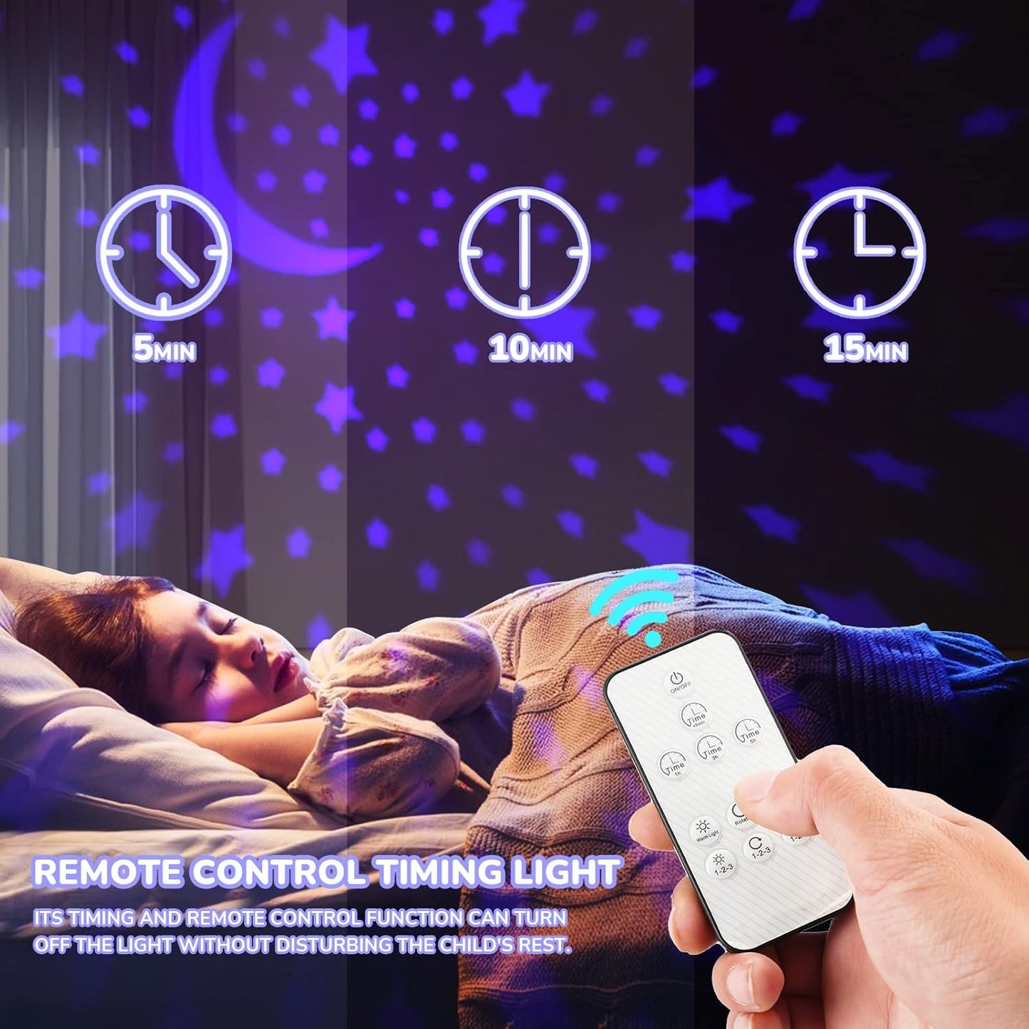 GlowLight – Magischer Sternenprojektor mit 16 Farbe & Timerfunktion