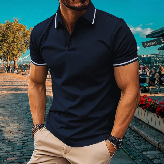 Herren Polo-Shirt mit Kontraststreifen