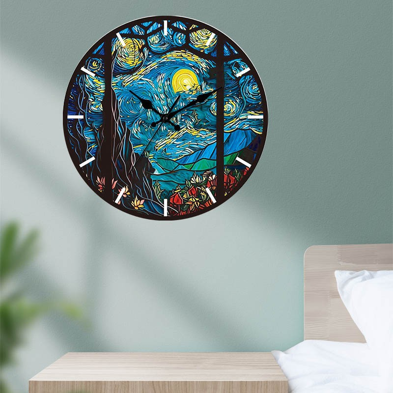 Holzoptik Wanduhr mit