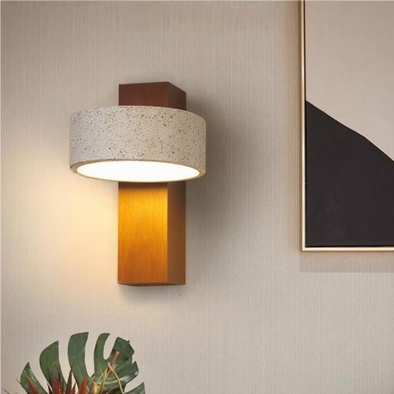 Off-White Travertin-Wandlampe