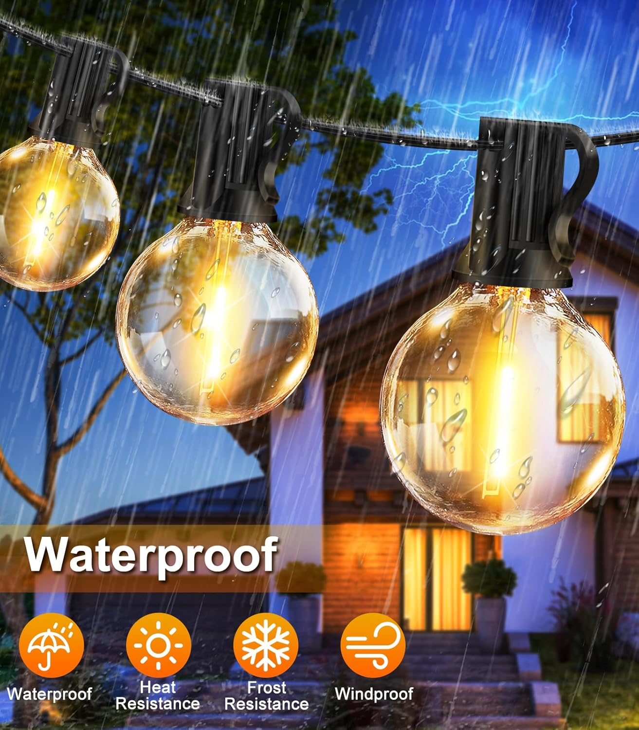 Solar-Lichterkette G40 wetterfest energiesparend