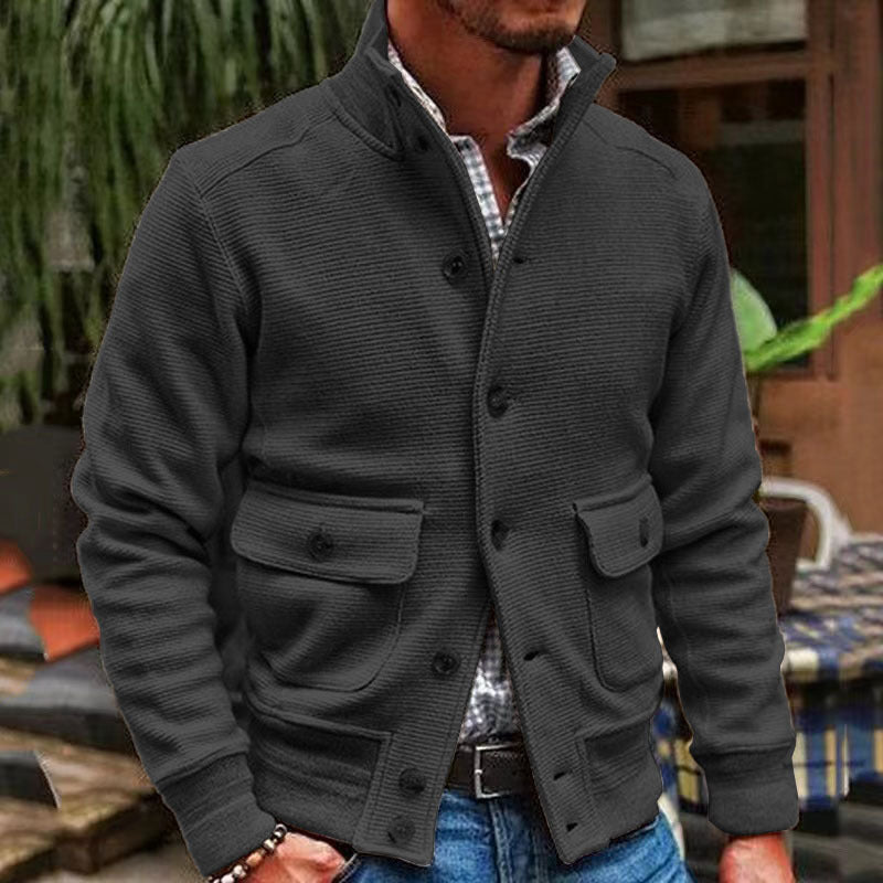 Herren Jacke mit Stehkragen und Taschen im klassischen Stil