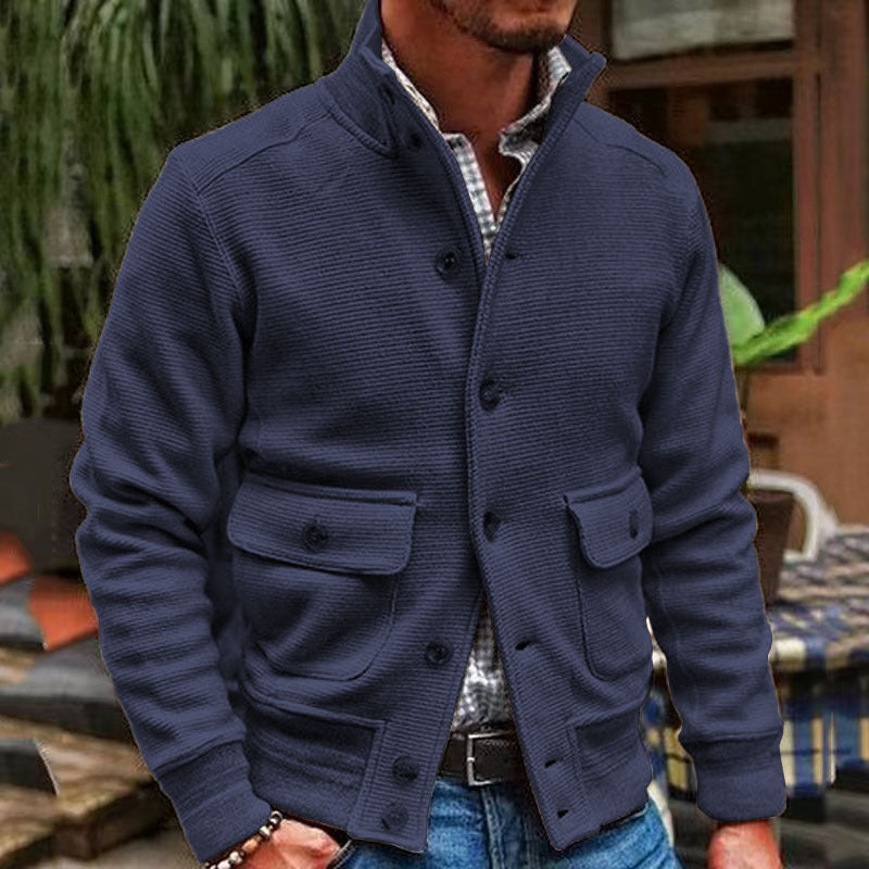 Herren Jacke mit Stehkragen und Taschen im klassischen Stil