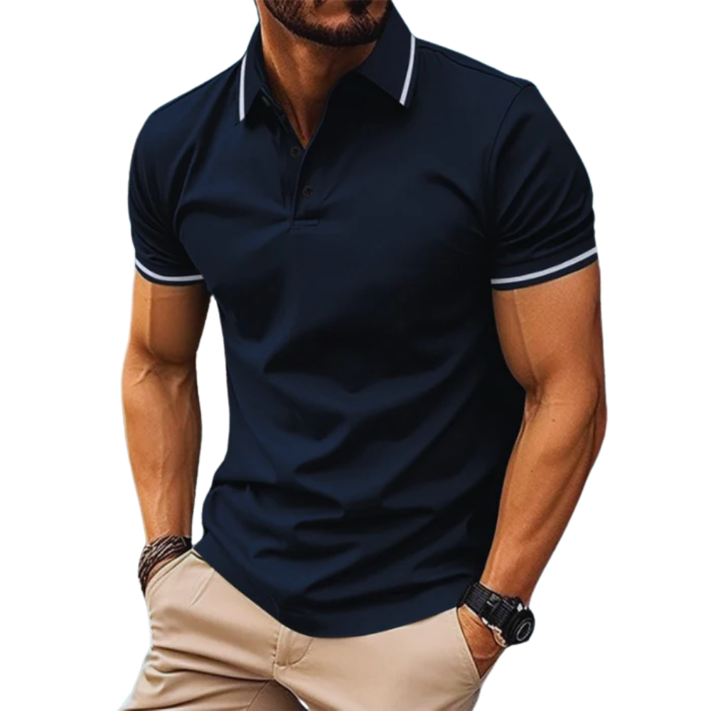 Herren Polo-Shirt mit Kontraststreifen