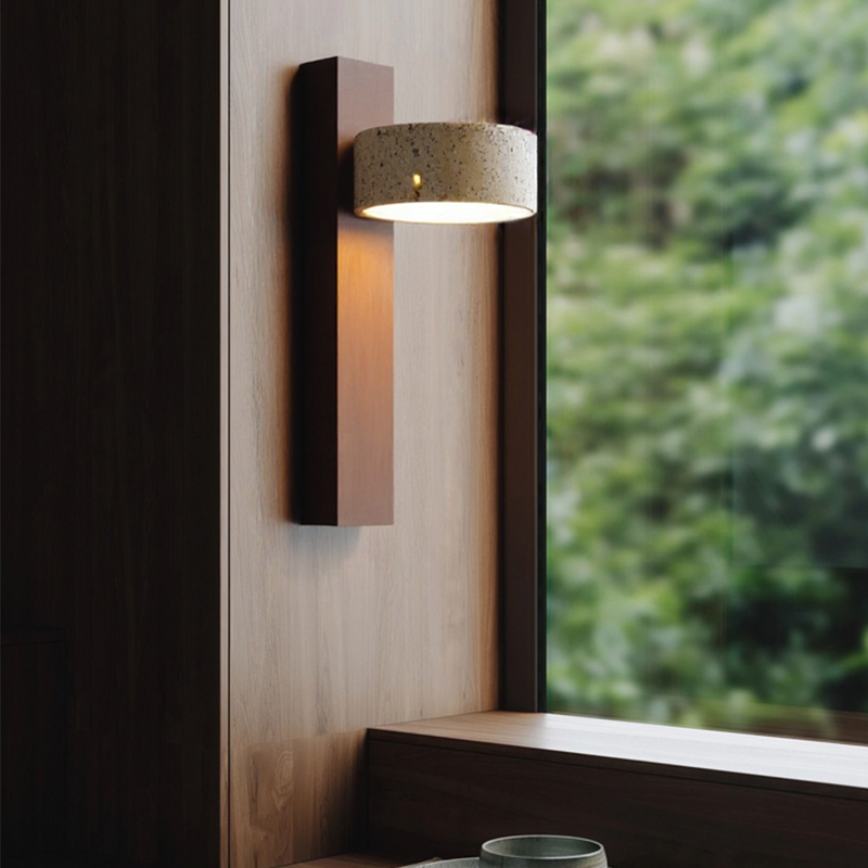 Off-White Travertin-Wandlampe