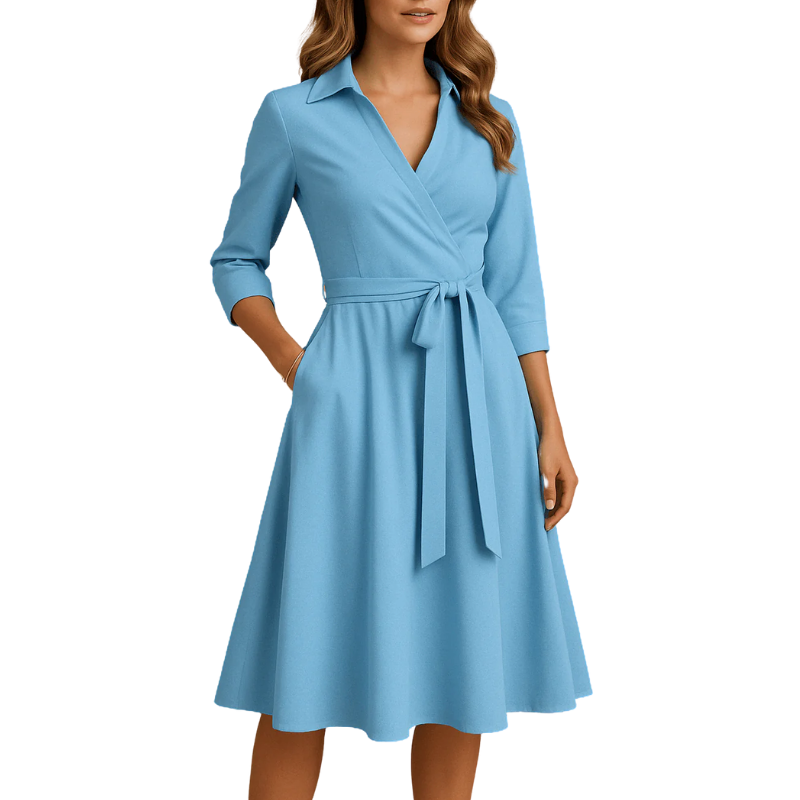 Damen Wickelkleid Polyester - Figurschmeichelnder Schnitt für Sommer und Anlass