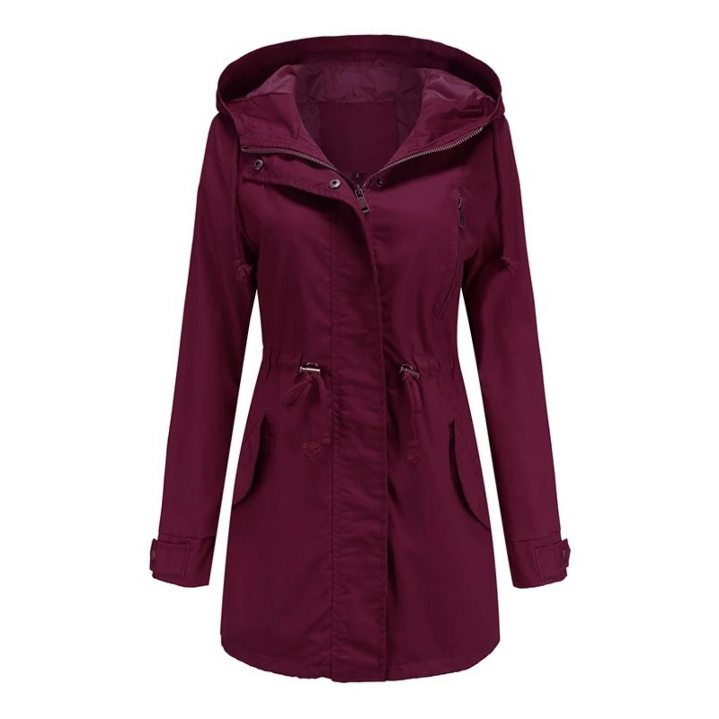 Wasserabweisende Damenjacke mit Kapuze für Frühling und Herbst
