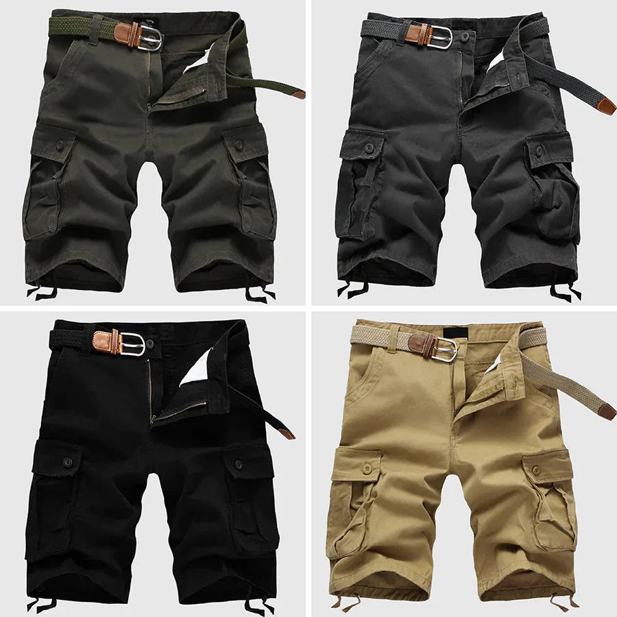 Herren Cargoshorts aus Baumwolle mit Taschen für Freizeit Outdoor