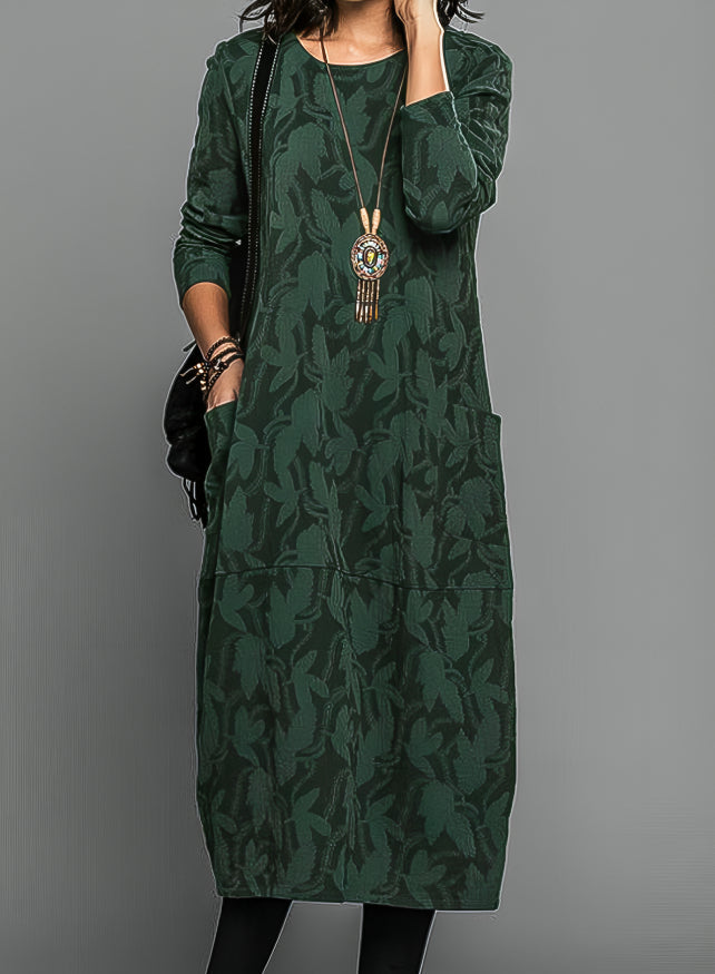 Winterkleid Damen warm gemütlich elegant mit Rundhals
