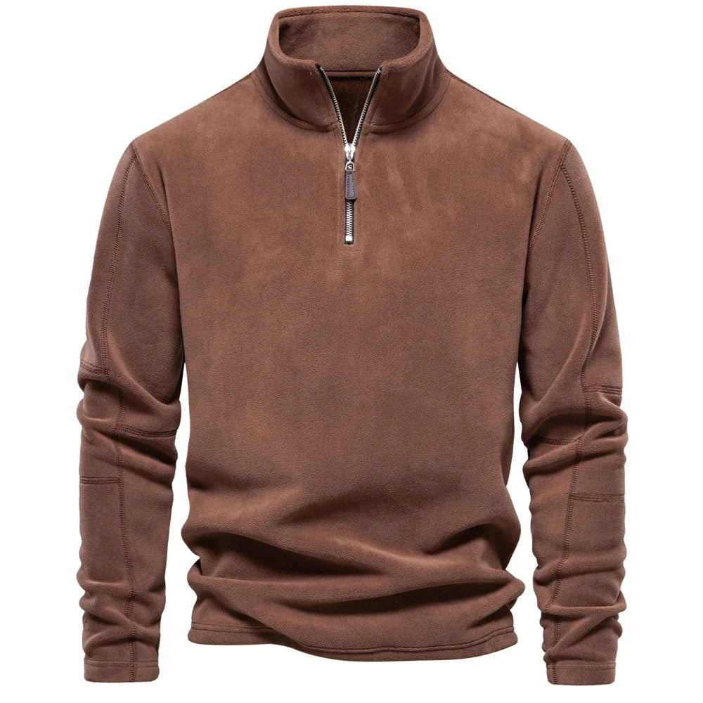 Arne | Fleecegefüttertes Sweatshirt mit hohem Kragen und verstellbarem Saum