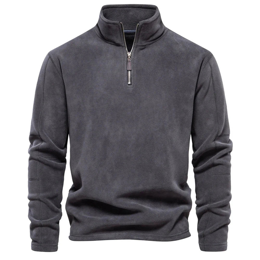 Arne | Fleecegefüttertes Sweatshirt mit hohem Kragen und verstellbarem Saum