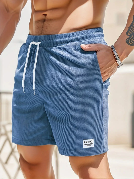 Lässige gestreifte Shorts für Herren mit Kordelzug