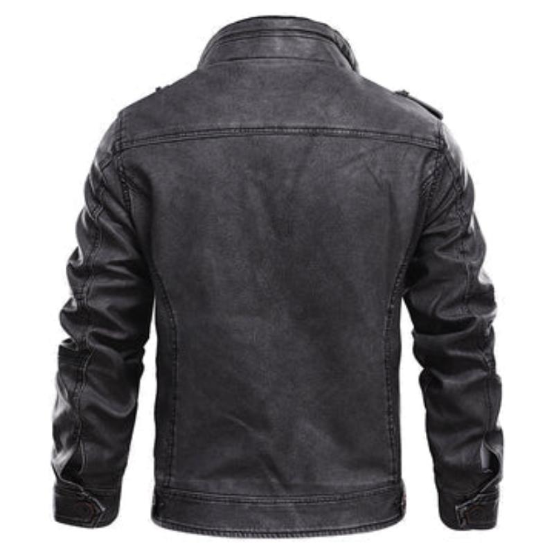 Herren Lederjacke mit hohem Kragen