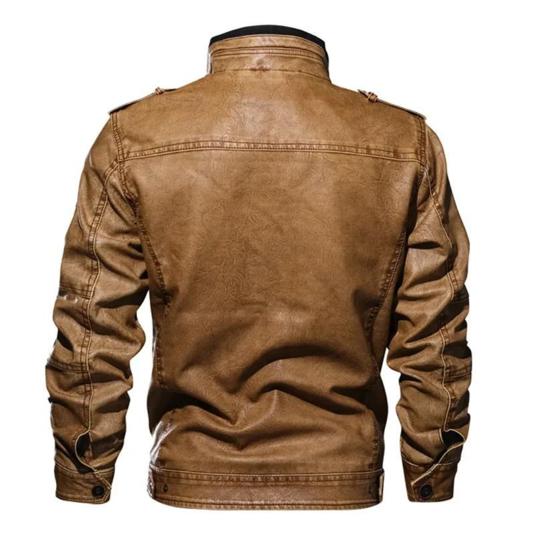 Herren Lederjacke mit hohem Kragen