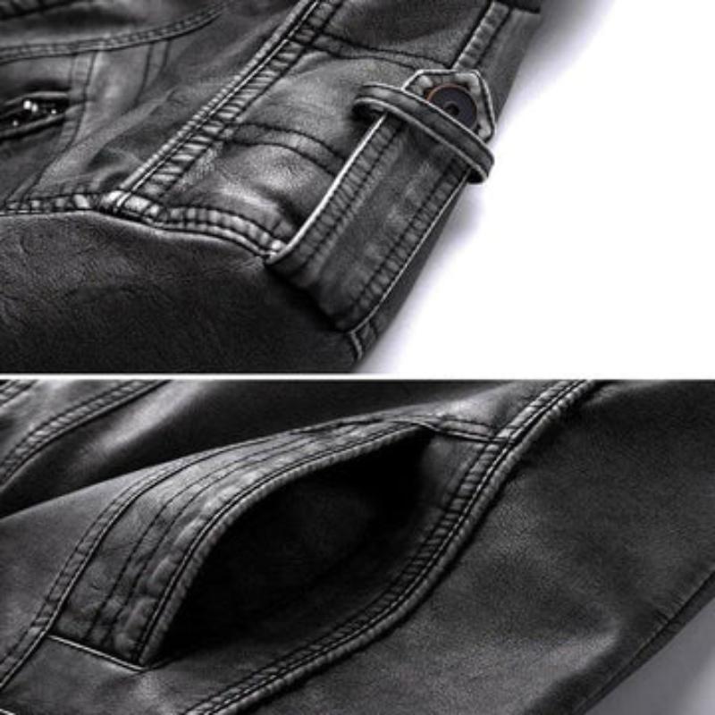 Herren Lederjacke mit hohem Kragen