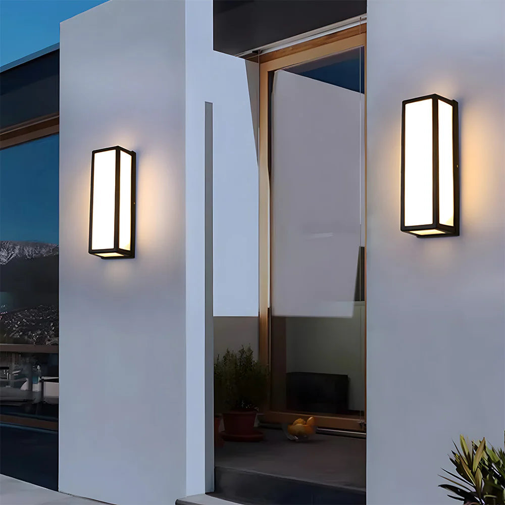 Moderne schwarze Hardware wasserdichte LED -Wandleuchte im Freien