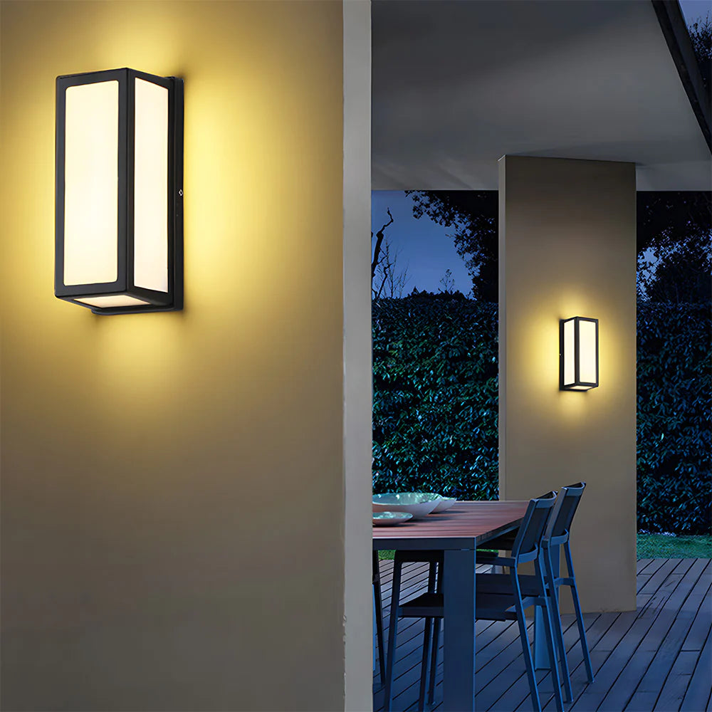 Moderne schwarze Hardware wasserdichte LED -Wandleuchte im Freien