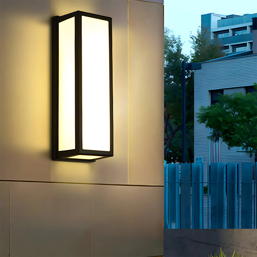 Moderne schwarze Hardware wasserdichte LED -Wandleuchte im Freien