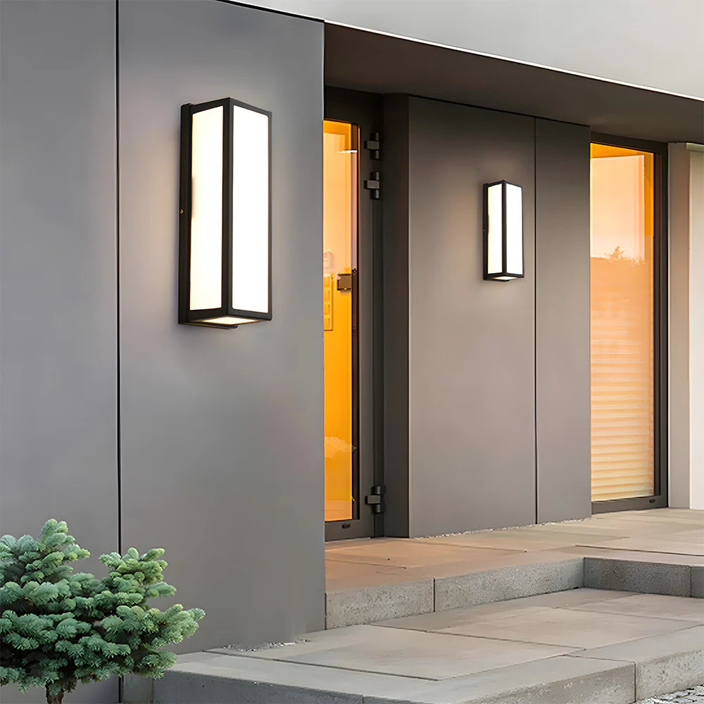 Moderne schwarze Hardware wasserdichte LED -Wandleuchte im Freien