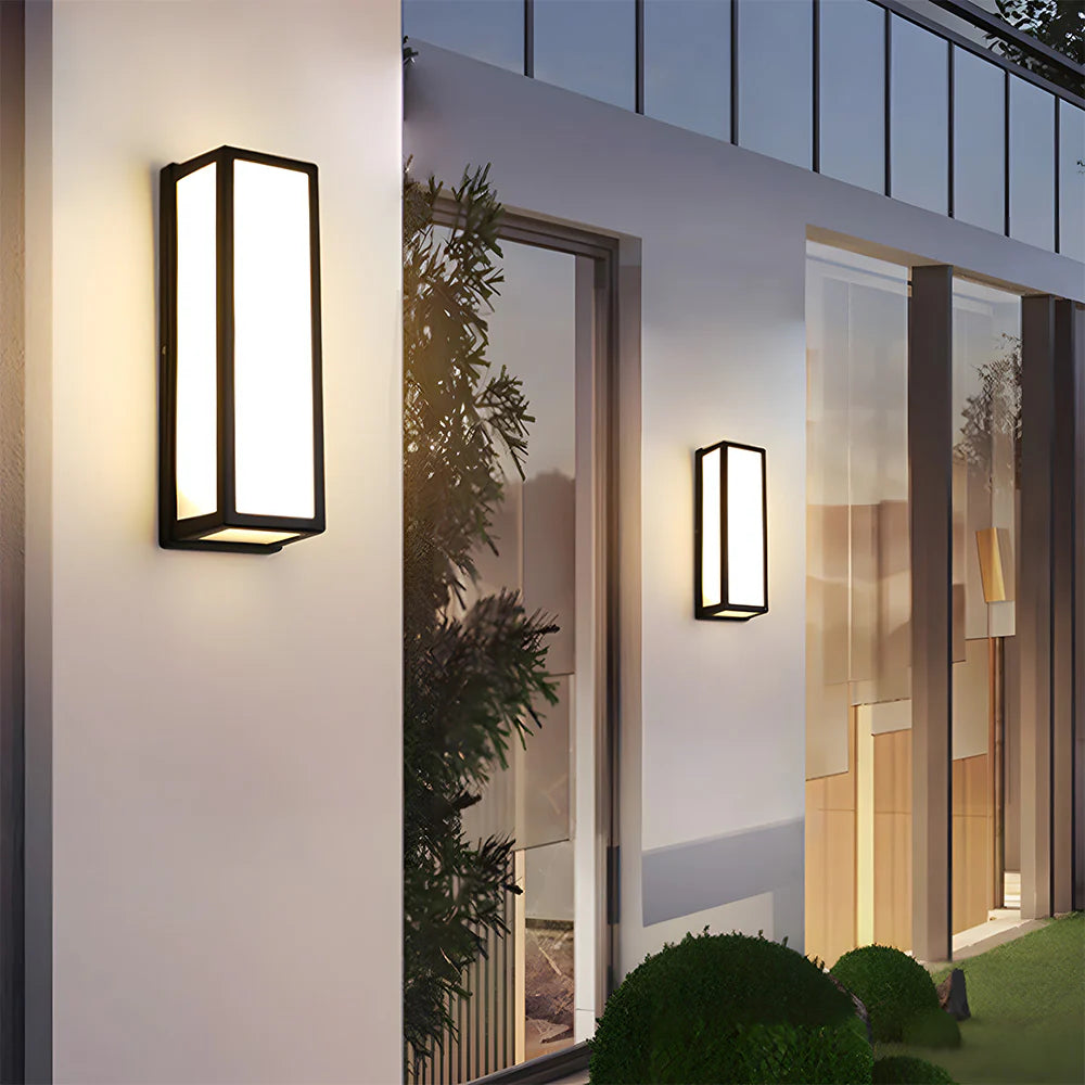 Moderne schwarze Hardware wasserdichte LED -Wandleuchte im Freien