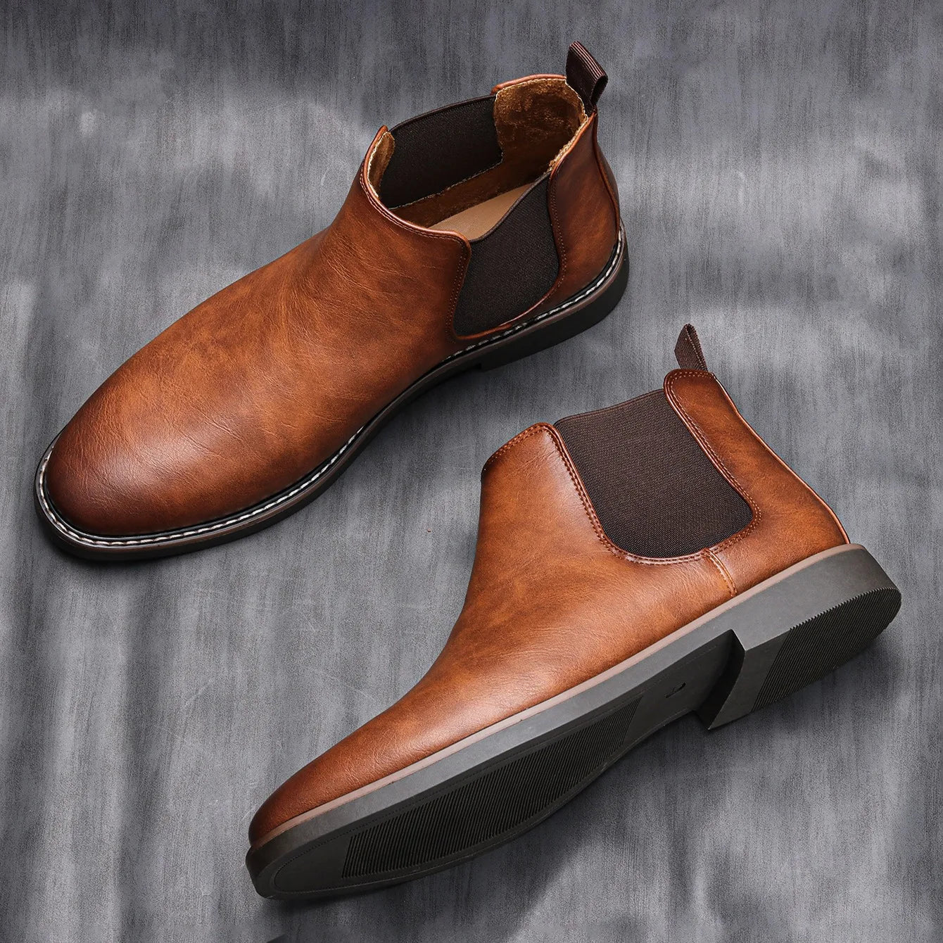 Eleganter Herren Chelsea-Stiefel aus Leder