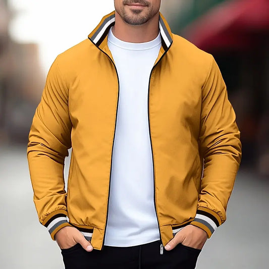 Herren Übergangsjacke mit Kragen aus Polyester für Alltag Sportlich