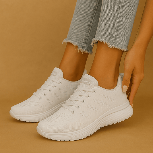 Damen Sneaker Atmungsaktiv Textil 4 cm Sohle