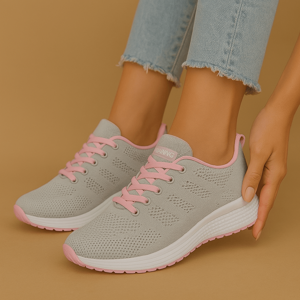 Damen Sneaker Atmungsaktiv Textil 4 cm Sohle
